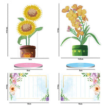 Load image into Gallery viewer, Diamond Painting Note Holder Flowers 2 Piece Set