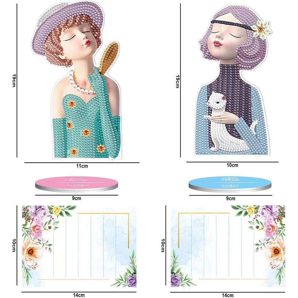 Diamond Painting Note Holder Women 2 Piece Set