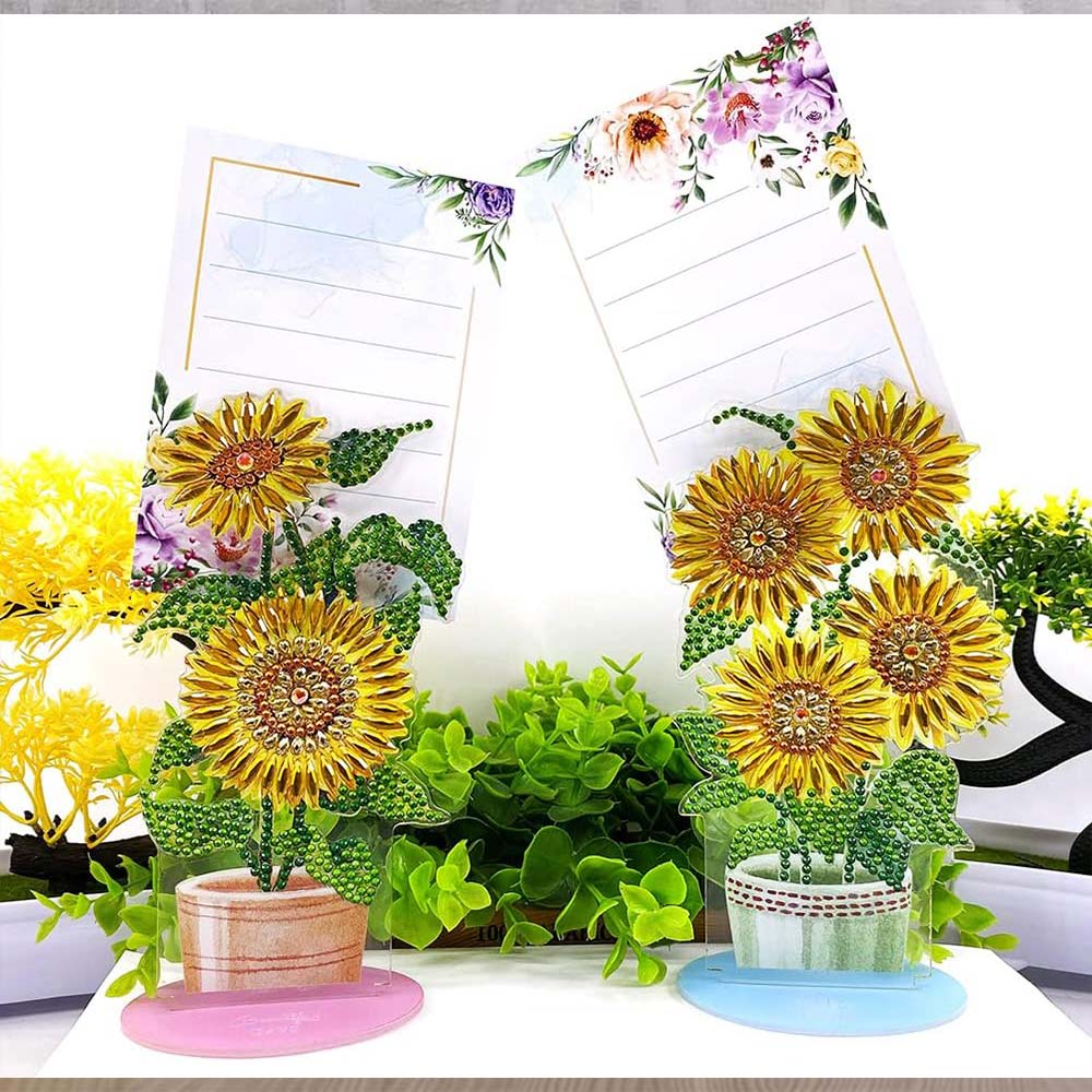 Diamond Painting Note Holder Sunflowers 2 Piece Set