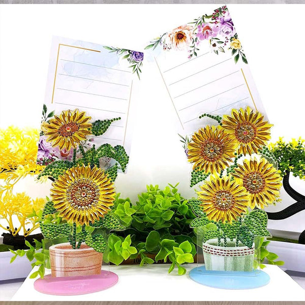 Diamond Painting Note Holder Sunflowers 2 Piece Set
