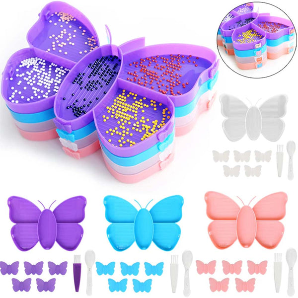 Diamond Painting Professional Tool Set Butterfly 8 Piece Accessories Tray