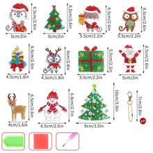 Load image into Gallery viewer, Diamond Painting Keychain Christmas 11 Pieces