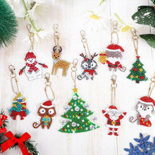 Load image into Gallery viewer, Diamond Painting Keychain Christmas 11 Pieces
