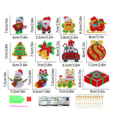 Load image into Gallery viewer, Diamond Painting Keychain Christmas 12 Pieces