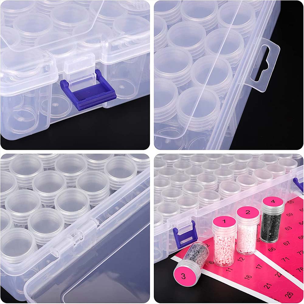Diamond Painting XXL storage box with 80 round jars