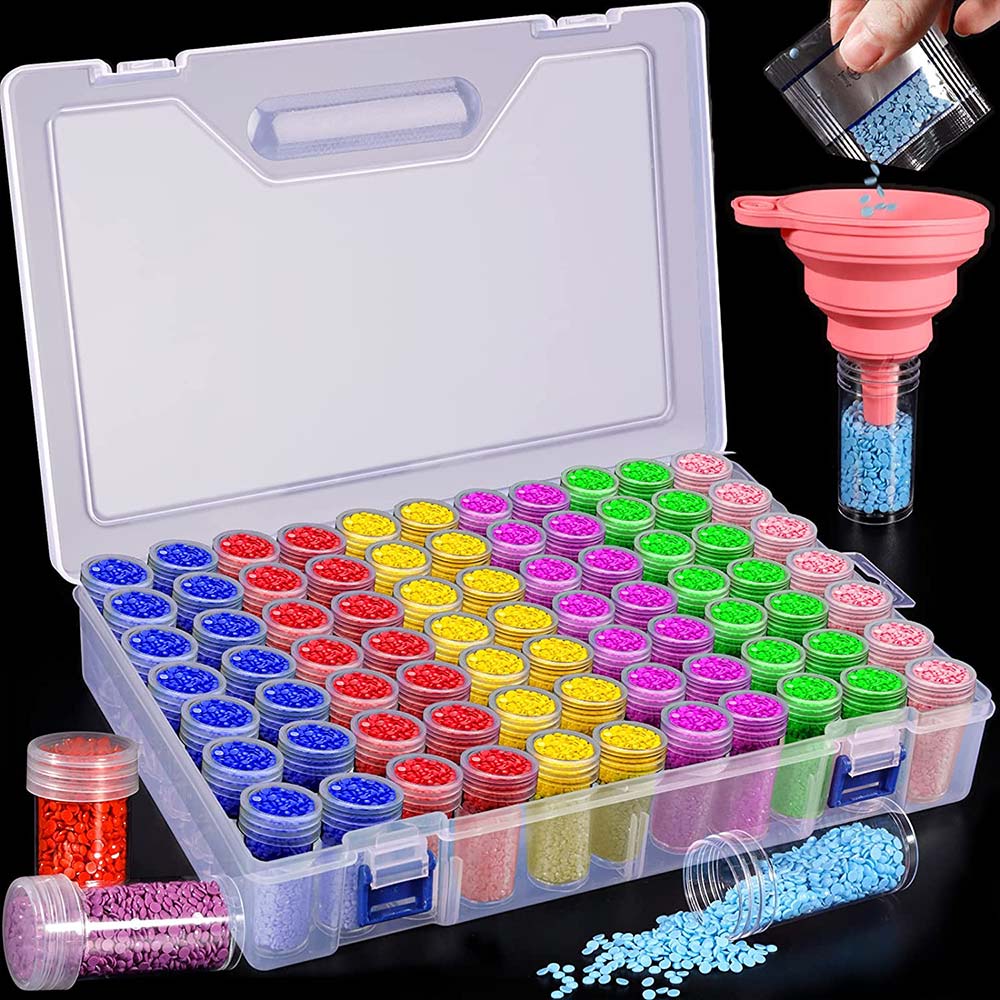 Diamond Painting XXL storage box with 80 round jars