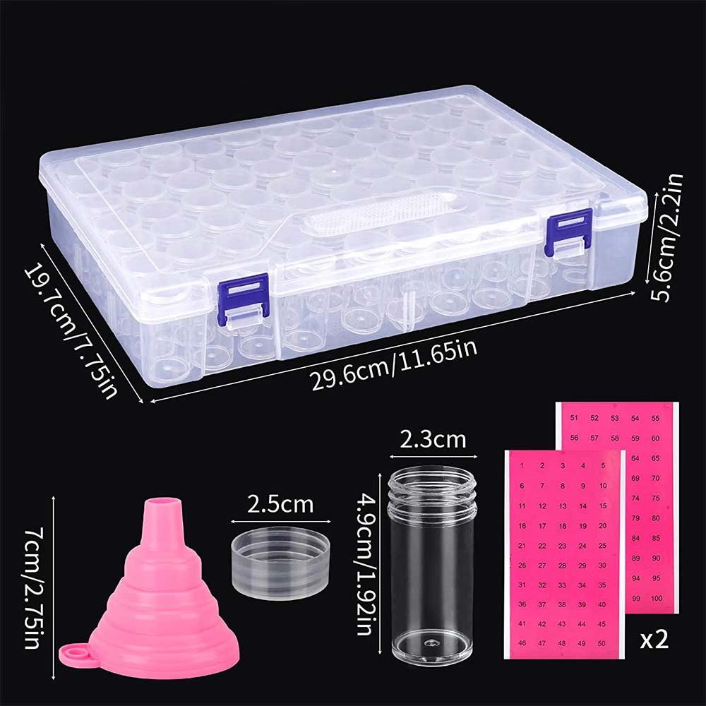 Diamond Painting XXL storage box with 80 round jars