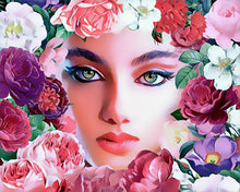 Load image into Gallery viewer, Paint by numbers | Face and flowers 2 | women flowers intermediate new arrivals portrait | Figured'Art