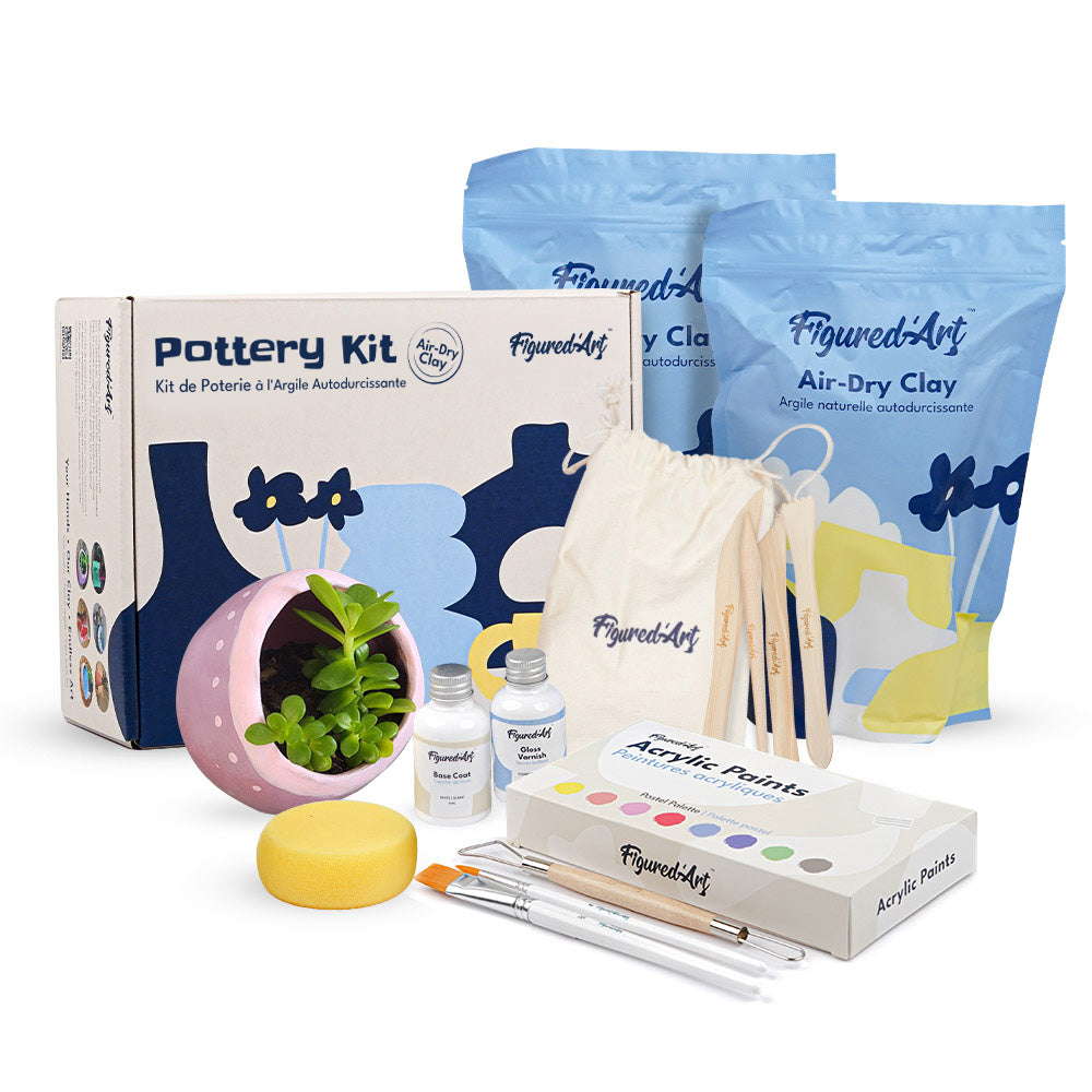 Pottery Kit with Air Dry Clay for Beginners and Adults – Figured'Art US