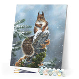 Paint by numbers Perched Squirrel Figured'Art new arrivals, advanced, animals, squirrels