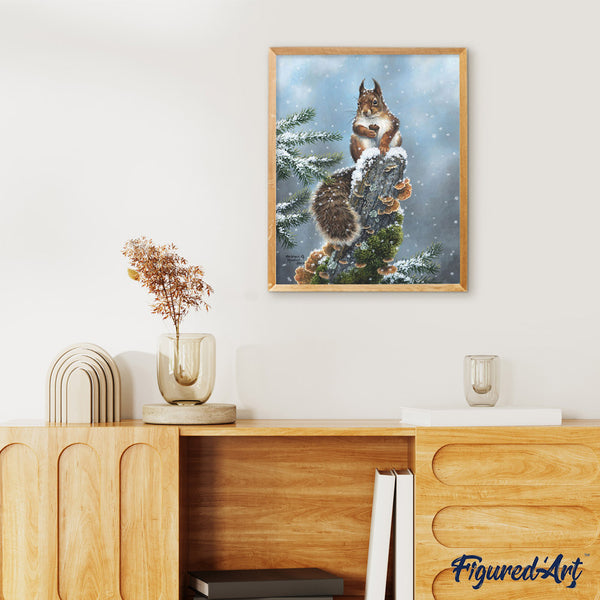 Paint by numbers Perched Squirrel Figured'Art new arrivals, advanced, animals, squirrels