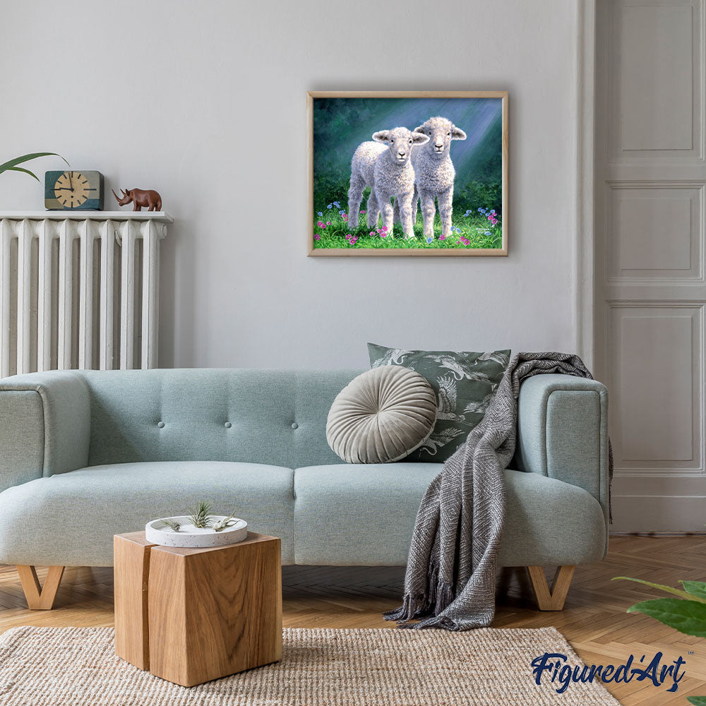 Paint by numbers Sheep Figured'Art new arrivals, intermediate, animals, sheep