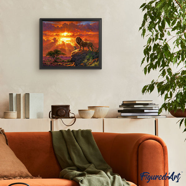Paint by numbers Lion at Sunset Figured'Art new arrivals, intermediate, landscapes, animals, lions