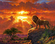 Load image into Gallery viewer, Paint by numbers Lion at Sunset Figured'Art new arrivals, intermediate, landscapes, animals, lions