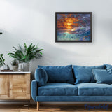 Paint by numbers Ocean and Sunset Figured'Art new arrivals, intermediate, landscapes, animals, fish, dolphins, turtles