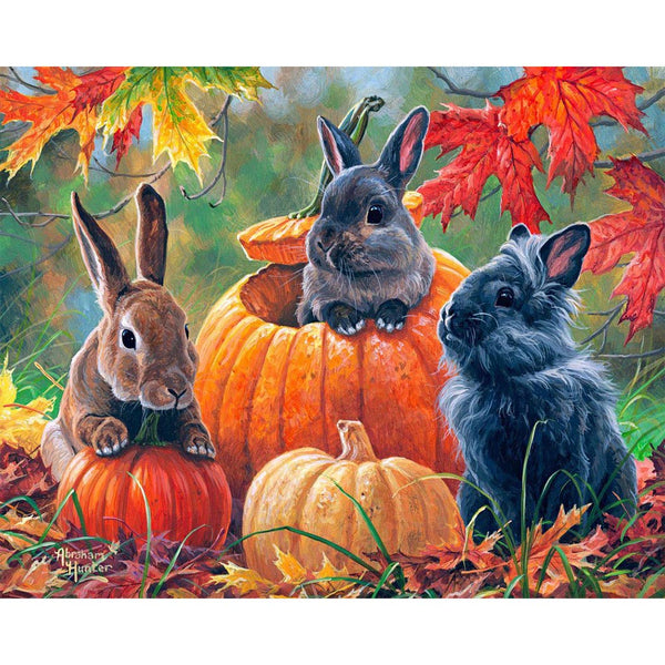 Paint by numbers Trio of Rabbits Figured'Art new arrivals, intermediate, animals, rabbits