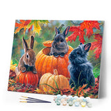 Paint by numbers Trio of Rabbits Figured'Art new arrivals, intermediate, animals, rabbits