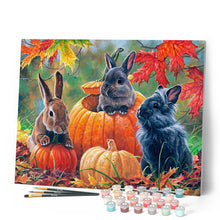 Load image into Gallery viewer, Paint by numbers Trio of Rabbits Figured'Art new arrivals, intermediate, animals, rabbits