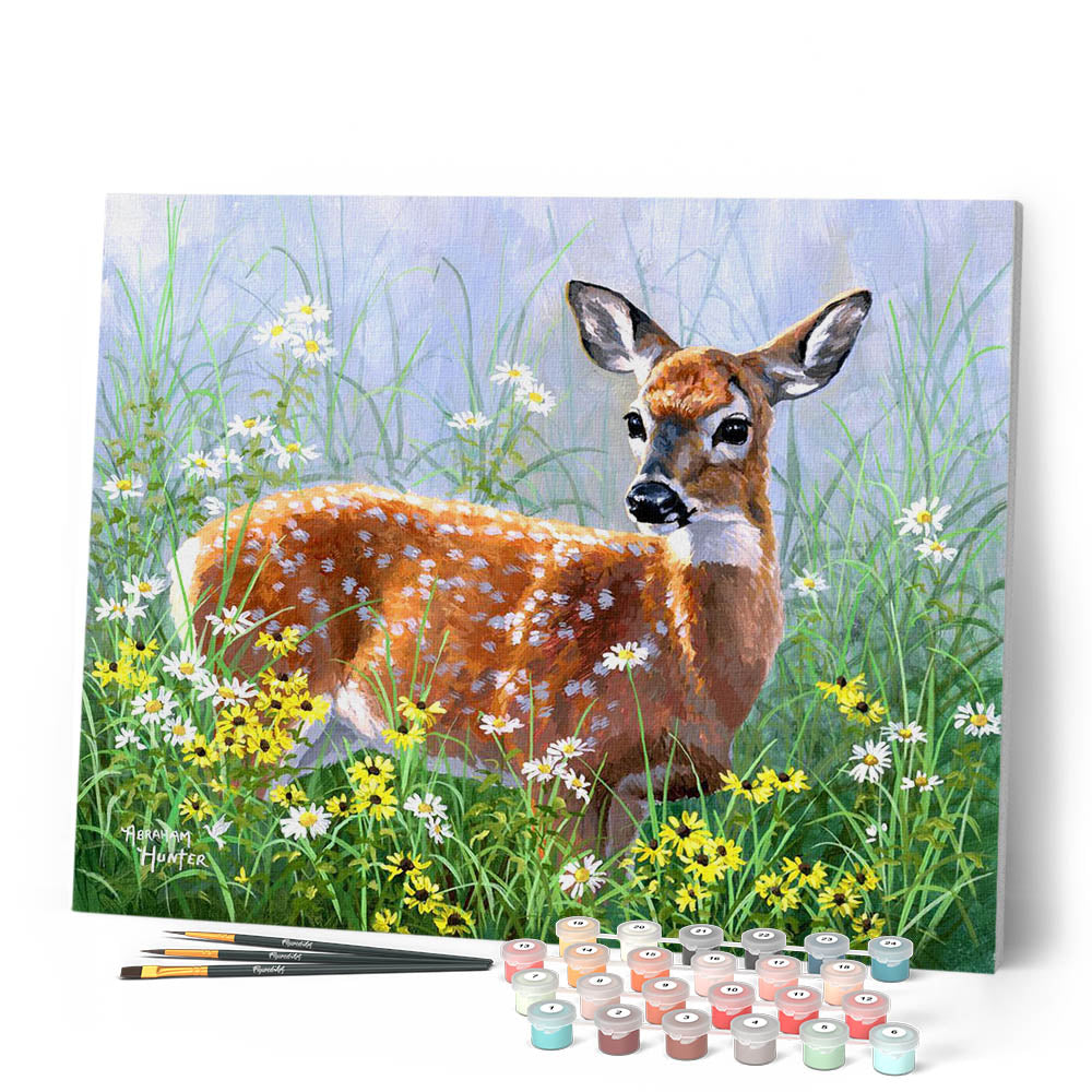 Dove、Lake Afternoon、希少画集画、新品額付 Paint by numbers - Doe in the meadow – Figured'Art US