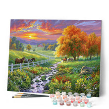 Load image into Gallery viewer, Paint by numbers Sunny Meadow Figured'Art new arrivals, advanced, landscapes, animals, horses