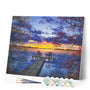 Paint by numbers Pontoon at Sunset Figured'Art new arrivals, advanced, landscapes