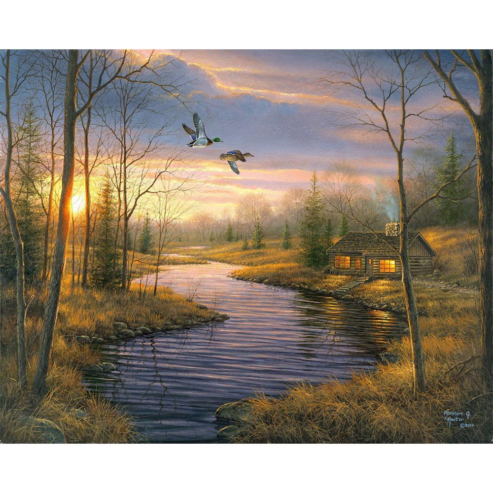 Paint by numbers Country house at dusk Figured'Art new arrivals, advanced, landscapes