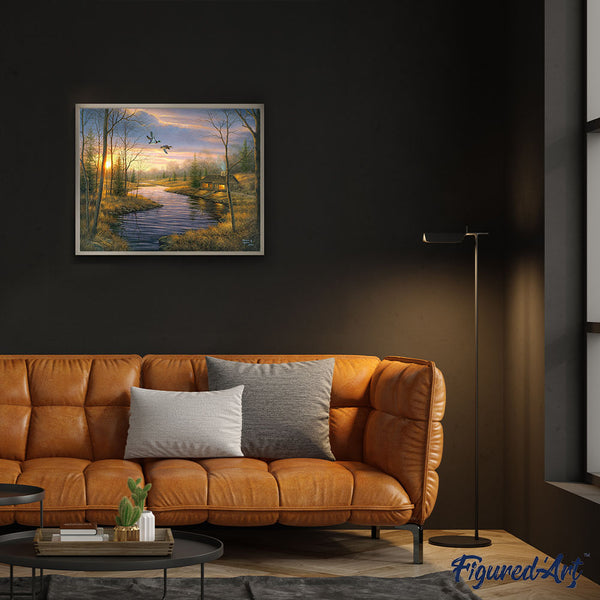 Paint by numbers Country house at dusk Figured'Art new arrivals, advanced, landscapes