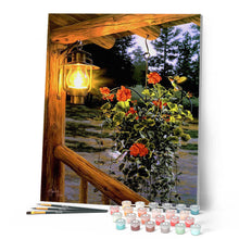 Load image into Gallery viewer, Paint by numbers Lantern under the porch Figured'Art new arrivals, intermediate, landscapes