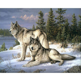 Paint by numbers Wolves Couple Figured'Art new arrivals, advanced, animals, wolves
