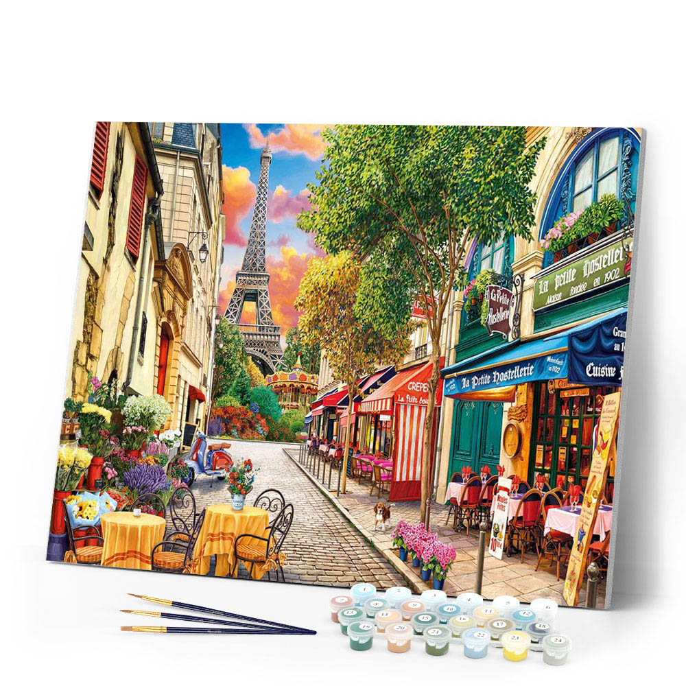 Paint by numbers Paris Alley Figured'Art new arrivals, advanced, cities