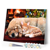 Paint by numbers Sleeping Companions Figured'Art new arrivals, intermediate, animals, dogs, cats
