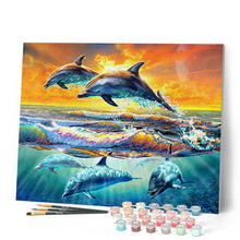 Load image into Gallery viewer, Paint by numbers | Dolphins | animals dolphins intermediate new arrivals landscapes fish | Figured'Art