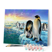 Load image into Gallery viewer, Paint by numbers | Penguins on the ice floe | animals intermediate new arrivals landscapes penguins | Figured'Art