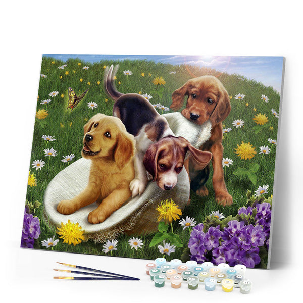Paint by numbers | Games with friends | animals dogs flowers intermediate new arrivals | Figured'Art
