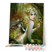 Load image into Gallery viewer, Paint by numbers | Golden Fairy | animals women intermediate new arrivals butterflies | Figured'Art