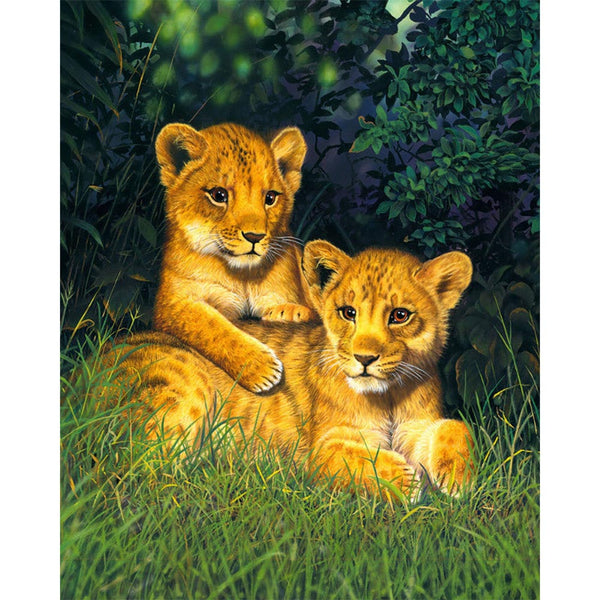 Paint by numbers | Lion cubs | animals advanced lions new arrivals | Figured'Art