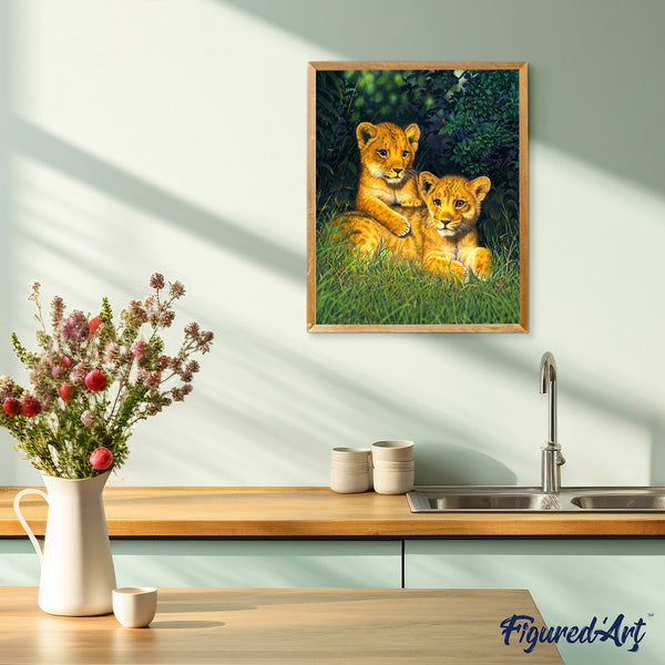 Paint by numbers | Lion cubs | animals advanced lions new arrivals | Figured'Art