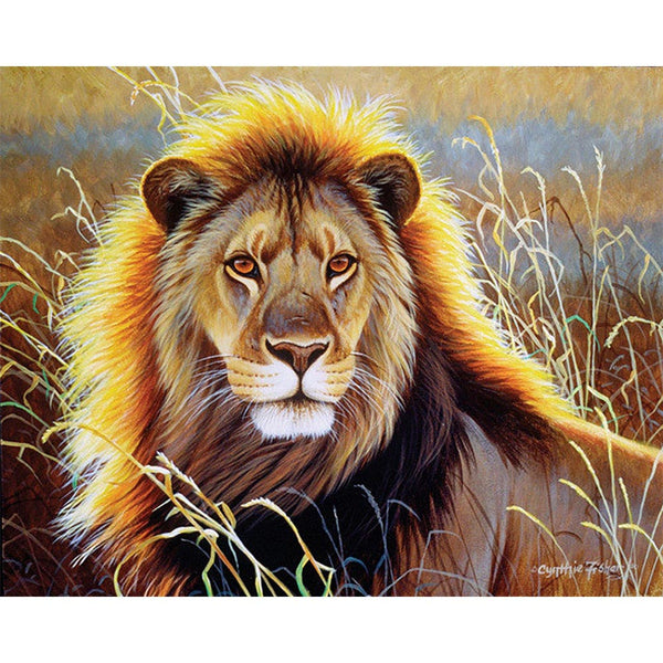 Paint by numbers | Lion in the savannah | animals intermediate lions new arrivals | Figured'Art