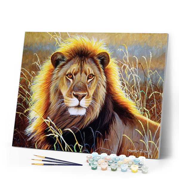 Paint by numbers | Lion in the savannah | animals intermediate lions new arrivals | Figured'Art