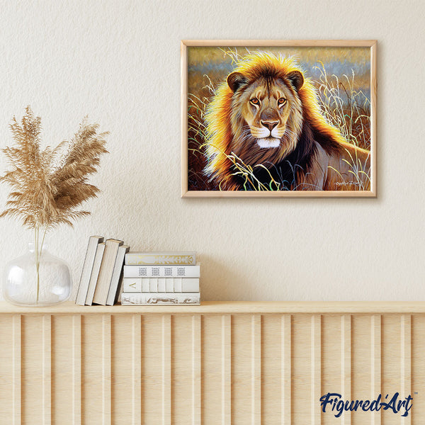 Paint by numbers | Lion in the savannah | animals intermediate lions new arrivals | Figured'Art