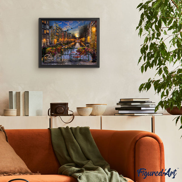 Paint by numbers | View of Amsterdam canal | advanced new arrivals landscapes cities | Figured'Art
