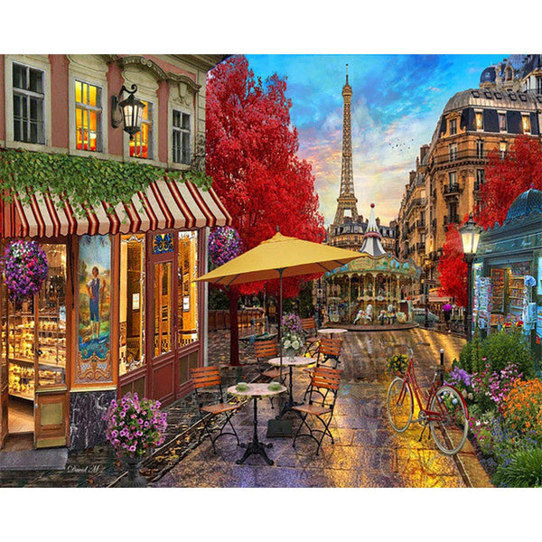 Paint by numbers | Terrace in Paris | intermediate new arrivals landscapes cities | Figured'Art