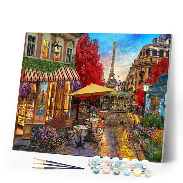 Paint by numbers | Terrace in Paris | intermediate new arrivals landscapes cities | Figured'Art