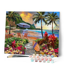 Load image into Gallery viewer, Paint by numbers | Under coconut palm trees | intermediate new arrivals landscapes | Figured'Art