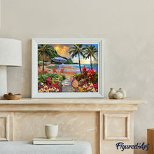 Load image into Gallery viewer, Paint by numbers | Under coconut palm trees | intermediate new arrivals landscapes | Figured'Art