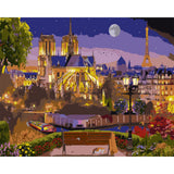 Paint by numbers | Notre-Dame and Eiffel Tower at night | advanced new arrivals landscapes cities | Figured'Art