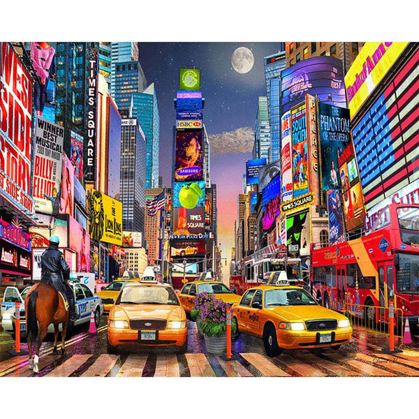 Paint by numbers | Night in Timesquare | advanced new arrivals landscapes cities | Figured'Art