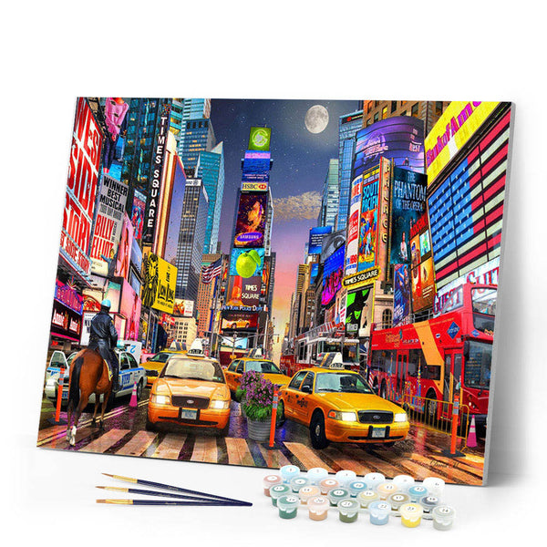Paint by numbers | Night in Timesquare | advanced new arrivals landscapes cities | Figured'Art