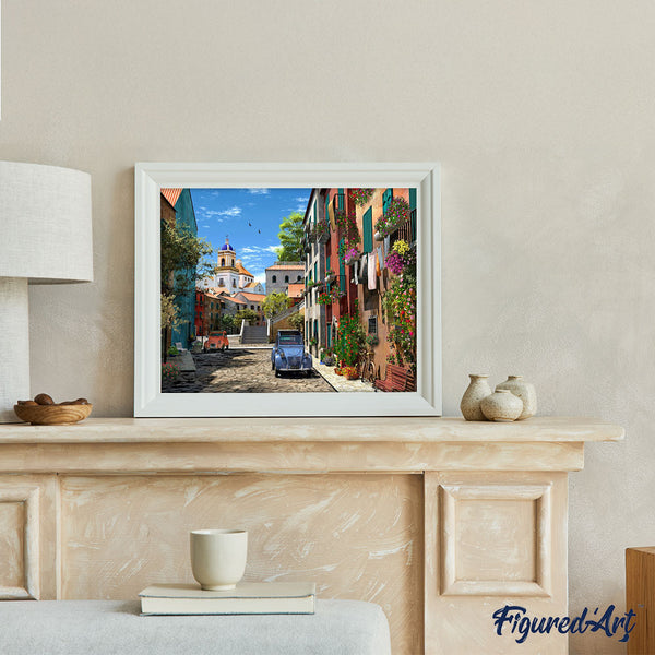 Paint by numbers | Alley and vintage car | intermediate new arrivals landscapes cities | Figured'Art