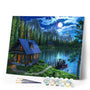 Paint by numbers | Nocturnal lake | forest intermediate new arrivals landscapes | Figured'Art